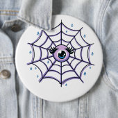 Cute Cartoon Eye in a Sparkly Web 缶バッジ (インサイチュ)