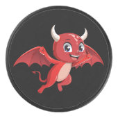 Cute cartoon flying devil アイスホッケーパック (正面)