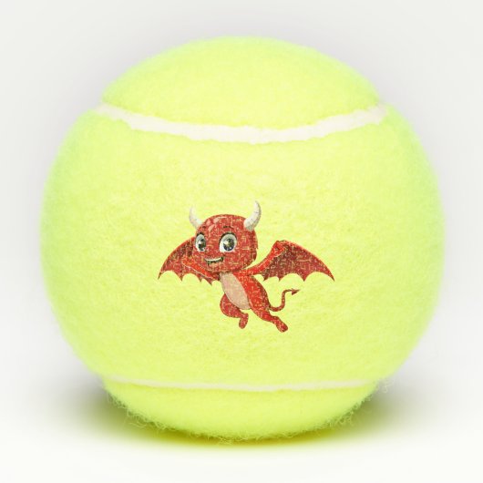 Cute cartoon flying devil テニスボール (裏面)