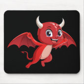Cute cartoon flying devil マウスパッド (正面)