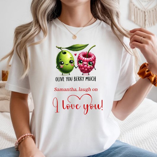 Cute Cartoon Food Women Tee Custom Name Valentine Tシャツ