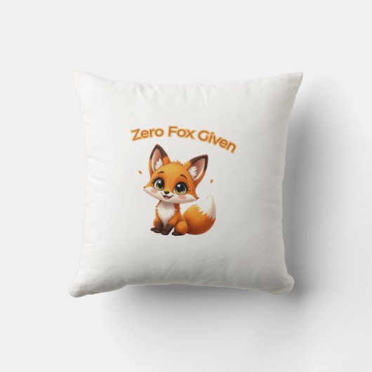 Cute Cartoon Fox – Adorable Kawaii Style クッション (裏面)