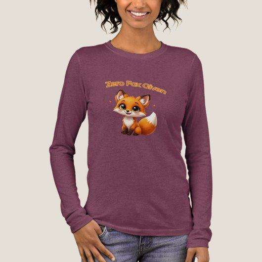 Cute Cartoon Fox – Adorable Kawaii Style トライブレンドＴシャツ (正面)