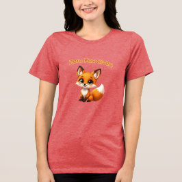 Cute Cartoon Fox – Adorable Kawaii Style トライブレンドＴシャツ