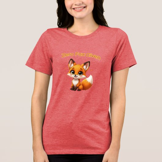 Cute Cartoon Fox – Adorable Kawaii Style トライブレンドＴシャツ (正面)