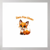 Cute Cartoon Fox – Adorable Kawaii Style ポスター (正面)