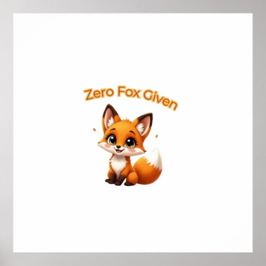 Cute Cartoon Fox – Adorable Kawaii Style ポスター (正面)