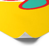 Cute Cartoon Funky Green Alien Boy & Girl Couple ポスター (角)