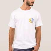 Cute Cartoon Ghost Sleeping on Crescent Moon Tシャツ (正面)