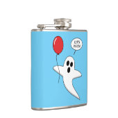 Cute Cartoon Ghost with Red Balloon | Add Name フラスク (右)