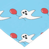 Cute Cartoon Ghost with Red Balloon Pattern ショートテーブルランナー (コーナー)