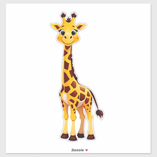 Cute Cartoon Giraffe シール (シート)