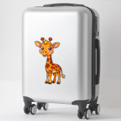 Cute Cartoon Giraffe Standing Cheerfully シール (スーツケース)