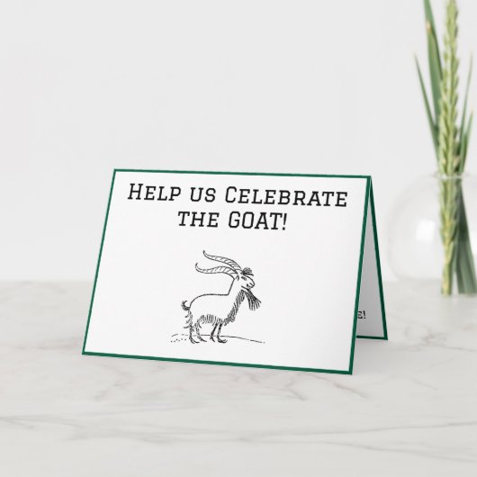 Cute Cartoon Goat, Black and White Farm Animal 招待状 (正面)