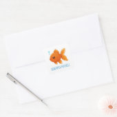 Cute Cartoon Goldfish Custom Name スクエアシール (封筒)