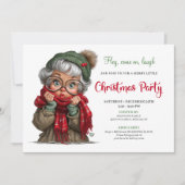Cute Cartoon Granny Whimsical Holiday Invitation 招待状 (正面)