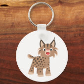Cute Cartoon Happy Lynx Keychain キーホルダー (正面)