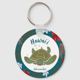 Cute Cartoon Hawaii Sea Turtle Tropical  キーホルダー