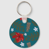 Cute Cartoon Hawaii Sea Turtle Tropical  キーホルダー (裏面)