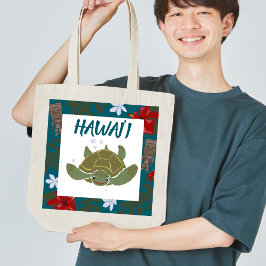 Cute Cartoon Hawaii Sea Turtle Tropical Tote Bag トートバッグ