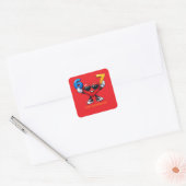 Cute Cartoon Heart Numbers 6 and 7 Personalized スクエアシール (封筒)