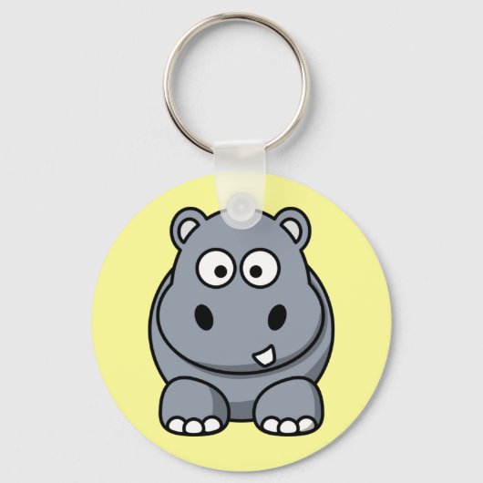 Cute Cartoon Hippo キーホルダー (正面)