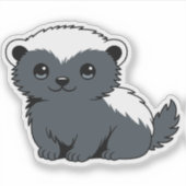 Cute Cartoon Honey Badger シール (正面)