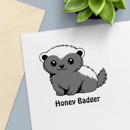 Cute Cartoon Honey Badger セルフインキングスタンプ