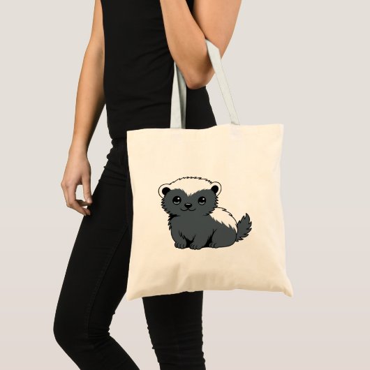 Cute Cartoon Honey Badger トートバッグ (正面(商品))