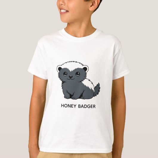 Cute Cartoon Honey Badger Custom Name Tシャツ (正面)