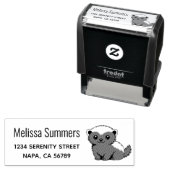 Cute Cartoon Honey Badger Return Address セルフインキングスタンプ (インサイチュ)
