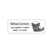 Cute Cartoon Honey Badger Return Address セルフインキングスタンプ (デザイン)