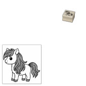 Cute Cartoon Horse Pony 1x1 ラバースタンプ (押印)
