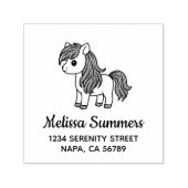 Cute Cartoon Horse Pony Address セルフインキングスタンプ (デザイン)