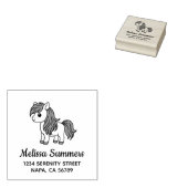 Cute Cartoon Horse Pony Address ラバースタンプ (押印)