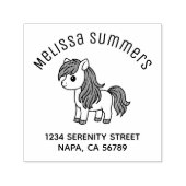 Cute Cartoon Horse Pony Arch Address セルフインキングスタンプ (デザイン)