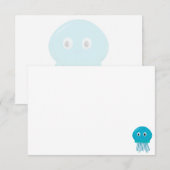 Cute Cartoon Jellyfish Custom Blank ノートカード (正面/裏面)