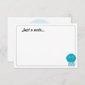 Cute Cartoon Jellyfish Custom Just a Note ノートカード (正面/裏面)
