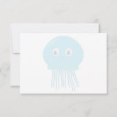 Cute Cartoon Jellyfish Custom Monogram ノートカード (裏面)