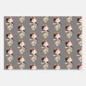 Cute Cartoon Kids & Rainbow Characters ラッピングペーパーシート (正面2)