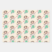 Cute Cartoon Kids & Rainbow Characters ラッピングペーパーシート (正面)