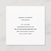 Cute Cartoon Kitten in a Box with Hearts スクエア名刺 (裏面)