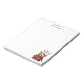 Cute Cartoon Kitten in a Box with Hearts ノートパッド (回転)