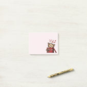 Cute Cartoon Kitten in a Box with Hearts ポストイット (デスク上)