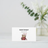 Cute Cartoon Kitten in a Box with Hearts 名刺 (スタンド正面)