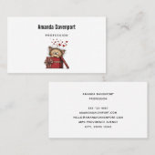 Cute Cartoon Kitten in a Box with Hearts 名刺 (正面/裏面)