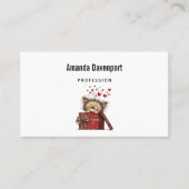 Cute Cartoon Kitten in a Box with Hearts 名刺 (正面)