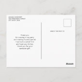 Cute Cartoon Kitten in a Box with Hearts Thank You ポストカード (裏面)