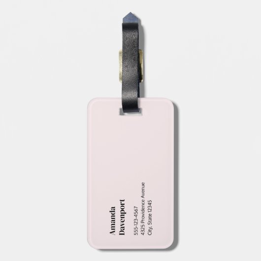 Cute Cartoon Kitten with Hearts ラゲッジタグ (裏面縦)