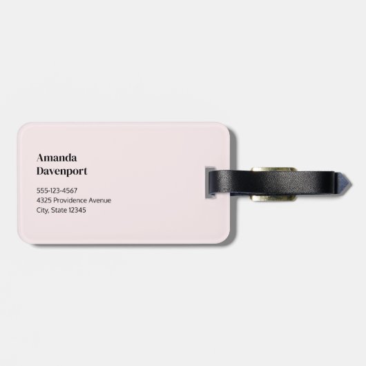 Cute Cartoon Kitten with Hearts ラゲッジタグ (裏面横)